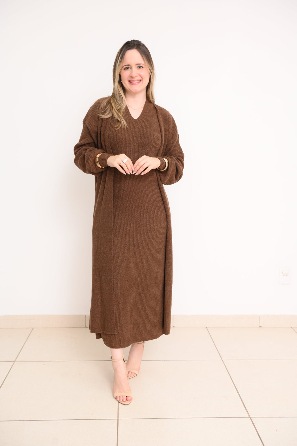 CONJUNTO VESTIDO CASACO MARILZA