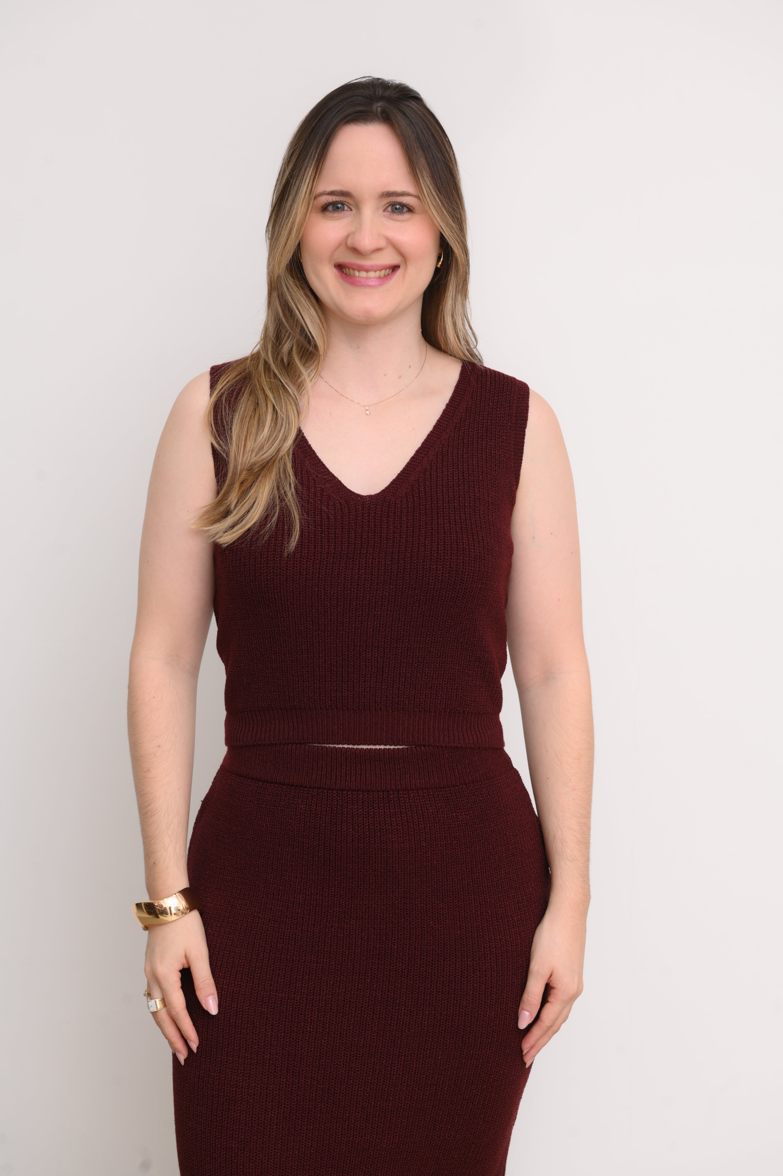 CONJUNTO SAIA MIDI E CROPPED TRICOT LARISSA